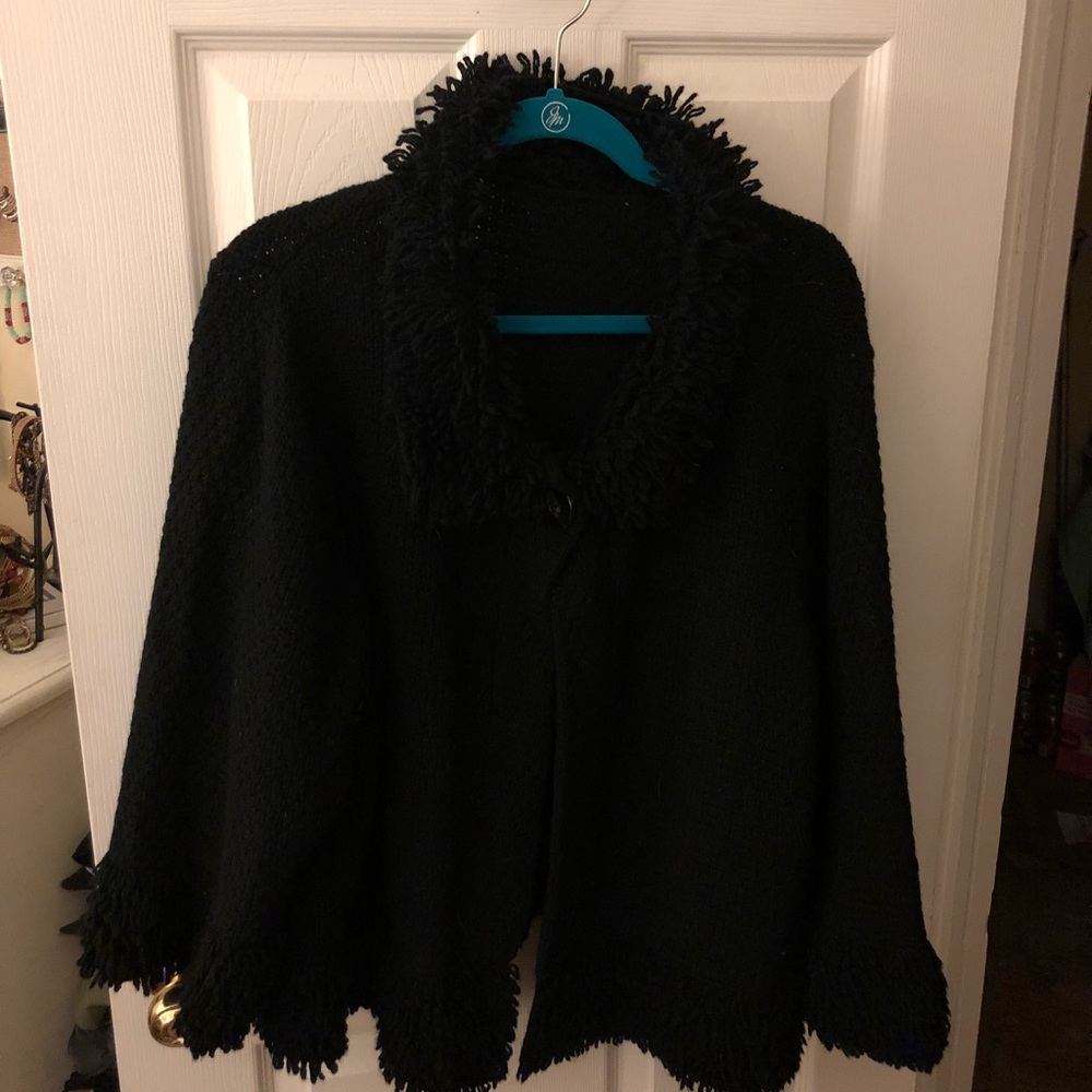 Black Wool and Cashmere Cardigan XL